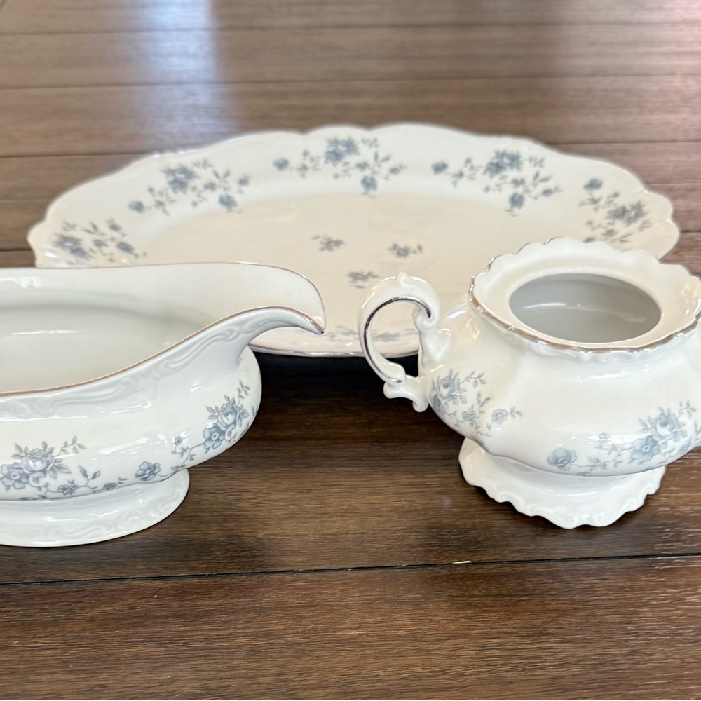 Vintage Elegant Floral Dining Set - Johann Haviland Blue Garland